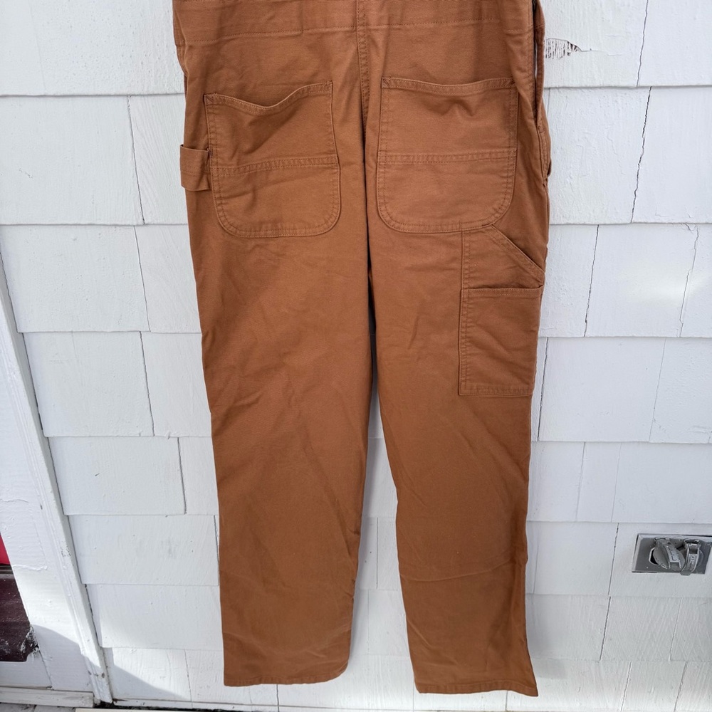 Carhartt Ashland Loose Fit Canvas Bib Overalls Brown size Small - Picture 8 of 8